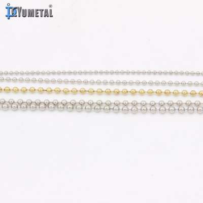 12mm 16mm Gold Plated Stainless Steel Ball Chain Light White Ball Chain